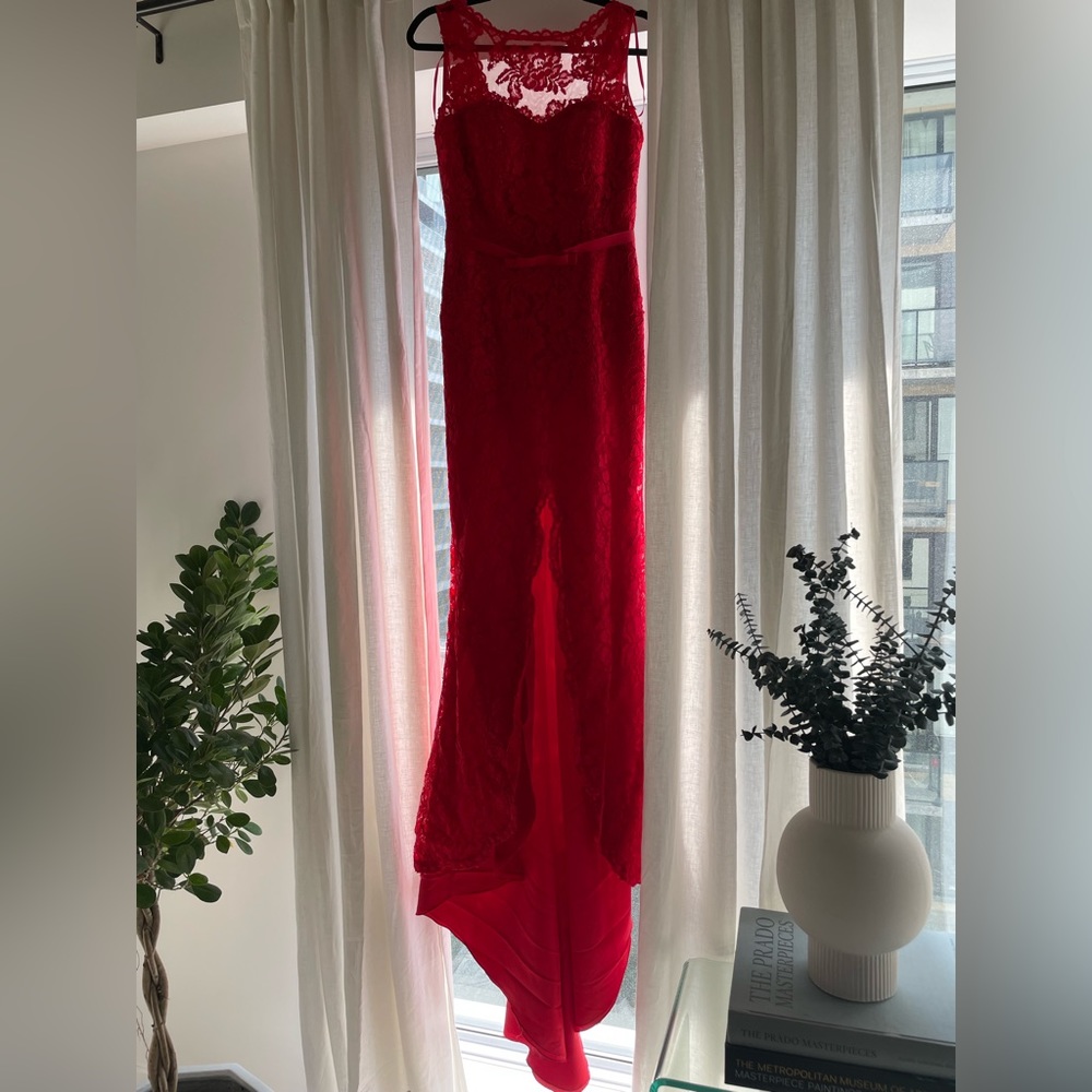 PRONOVIAS Barcelona- red cocktail gown